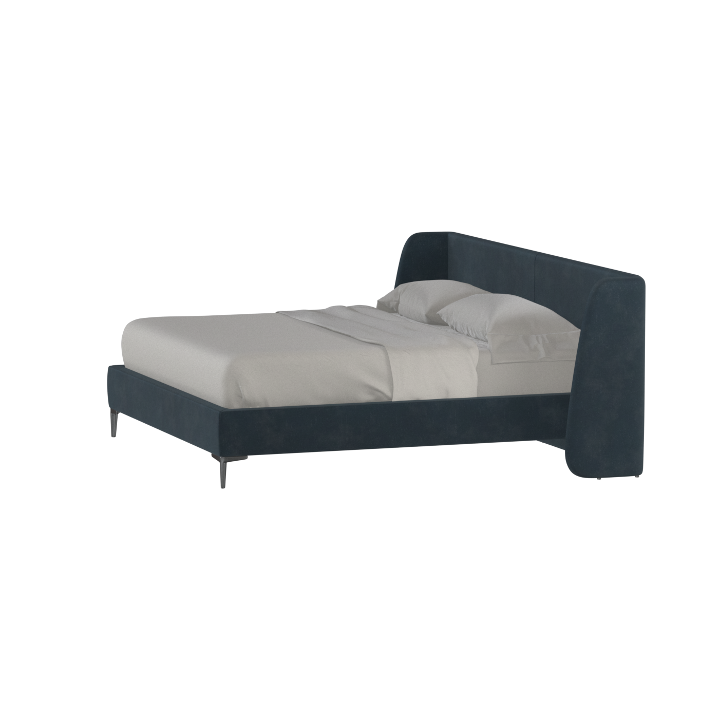 Abbey Upholstered Bed with Structured Headboard and Refined Lines
