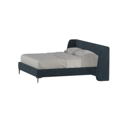 Abbey Upholstered Bed with Structured Headboard and Refined Lines