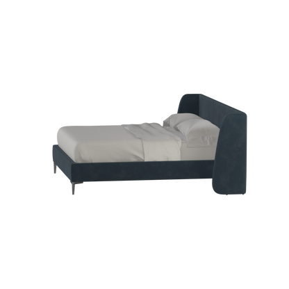 Abbey Upholstered Bed with Structured Headboard and Refined Lines