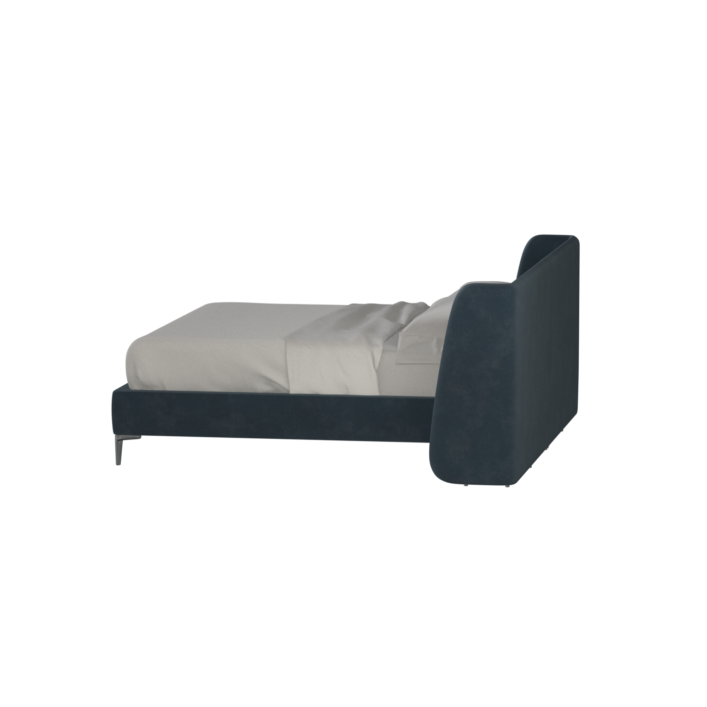 Abbey Upholstered Bed with Structured Headboard and Refined Lines