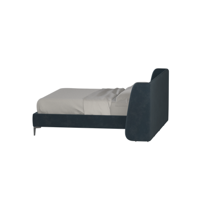 Abbey Upholstered Bed with Structured Headboard and Refined Lines