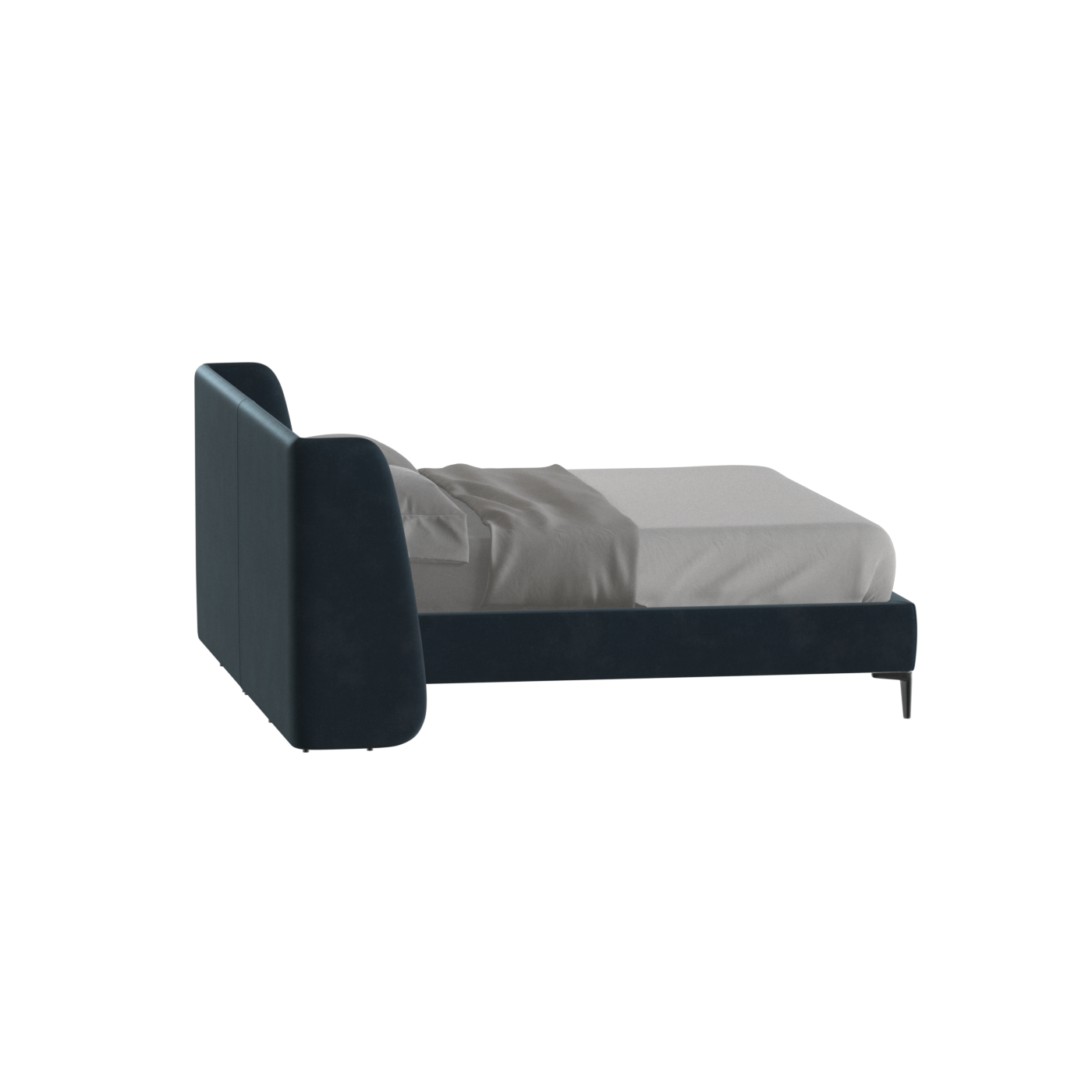 Abbey Upholstered Bed with Structured Headboard and Refined Lines