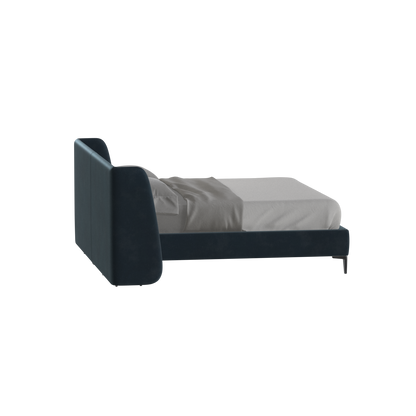 Abbey Upholstered Bed with Structured Headboard and Refined Lines