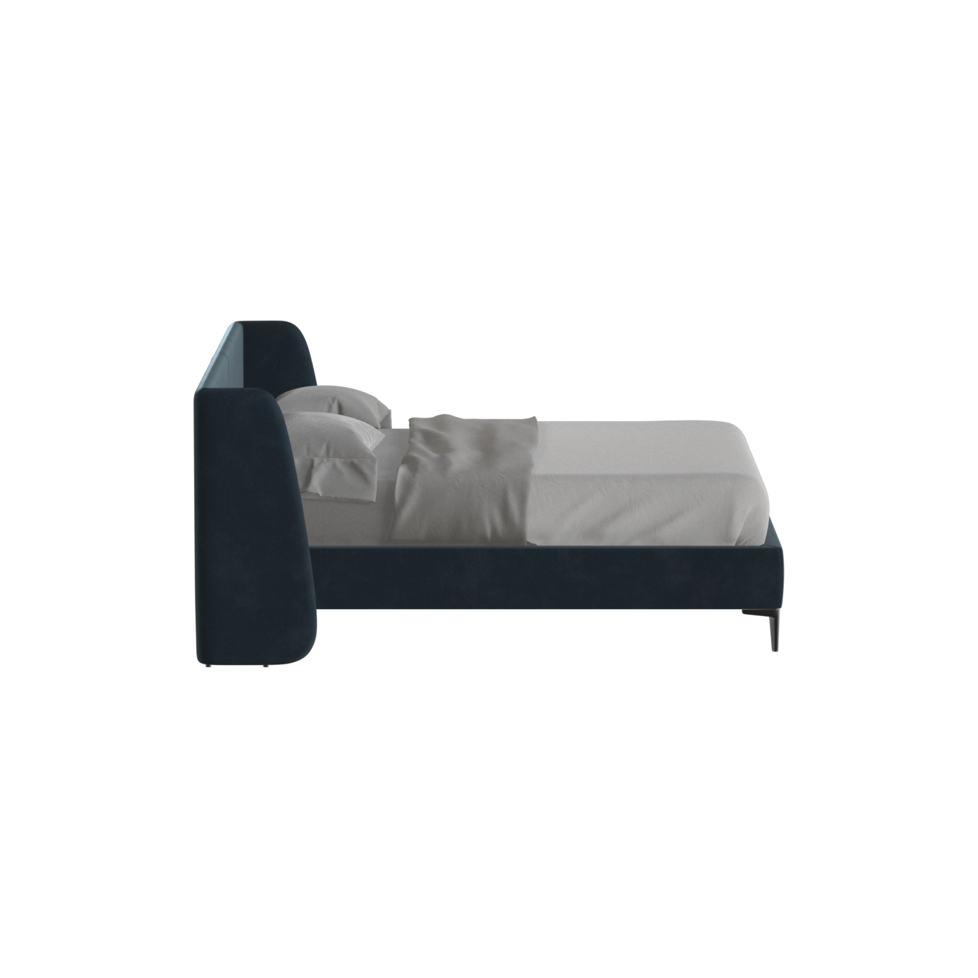 Abbey Upholstered Bed with Structured Headboard and Refined Lines