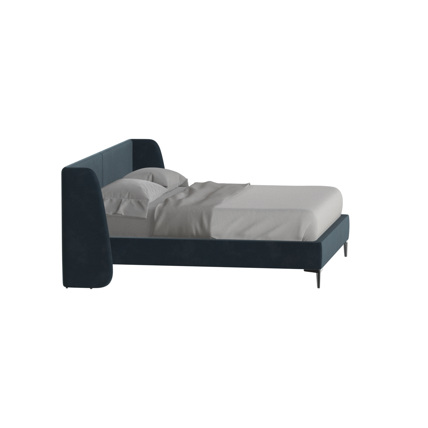 Abbey Upholstered Bed with Structured Headboard and Refined Lines
