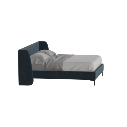 Abbey Upholstered Bed with Structured Headboard and Refined Lines