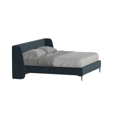 Abbey Upholstered Bed with Structured Headboard and Refined Lines