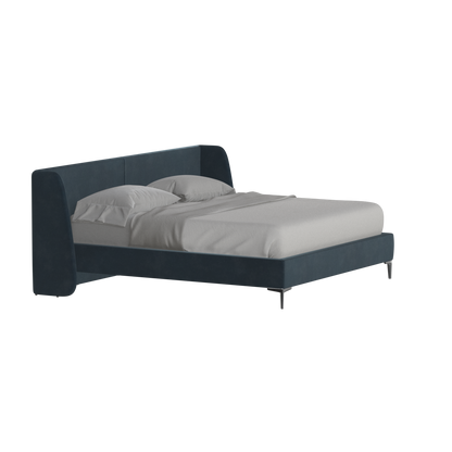 Abbey Upholstered Bed with Structured Headboard and Refined Lines