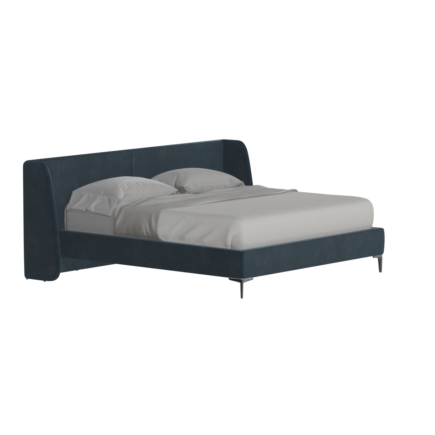 Abbey Upholstered Bed with Structured Headboard and Refined Lines