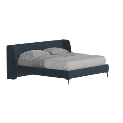 Abbey Upholstered Bed with Structured Headboard and Refined Lines