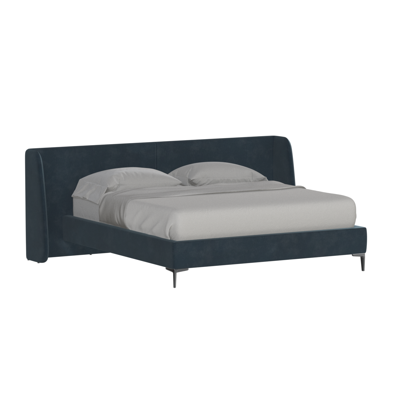 Abbey Upholstered Bed with Structured Headboard and Refined Lines