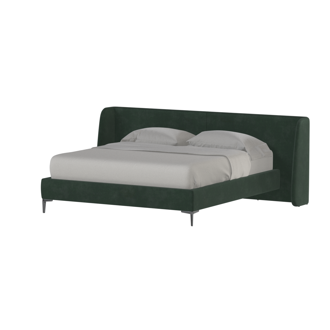 Abbey Upholstered Bed with Structured Headboard and Refined Lines