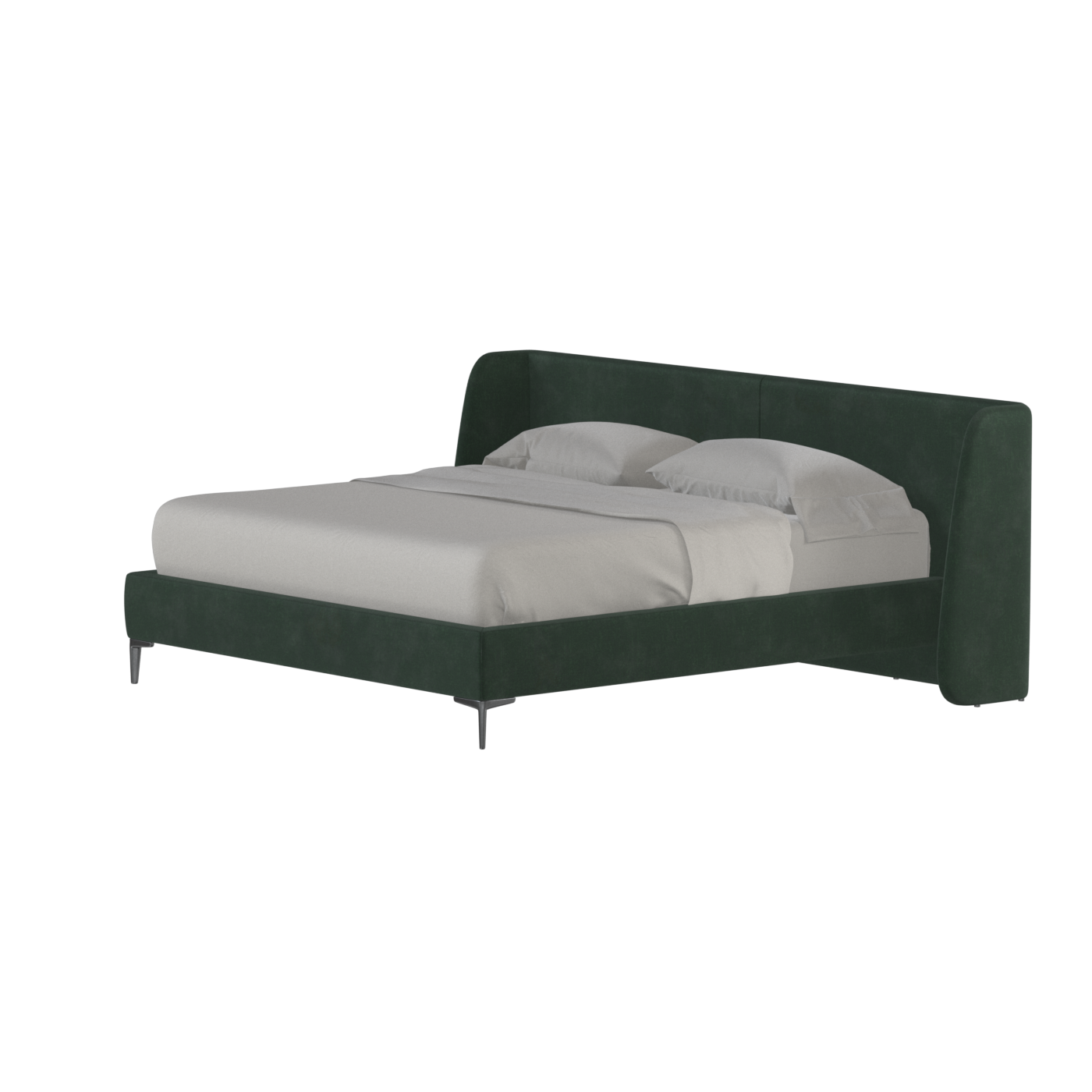 Abbey Upholstered Bed with Structured Headboard and Refined Lines