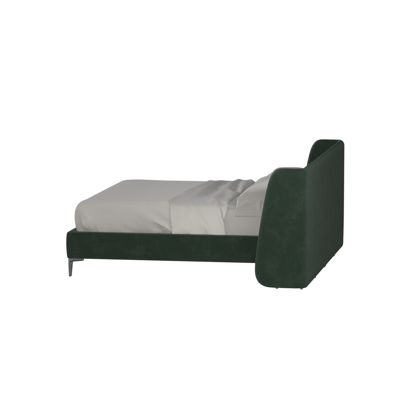 Abbey Upholstered Bed with Structured Headboard and Refined Lines