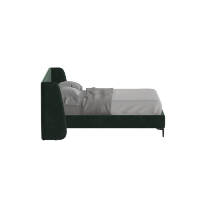 Abbey Upholstered Bed with Structured Headboard and Refined Lines