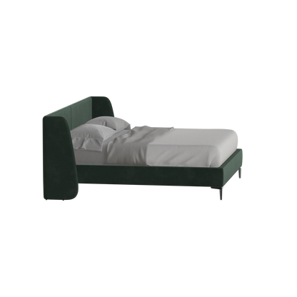 Abbey Upholstered Bed with Structured Headboard and Refined Lines