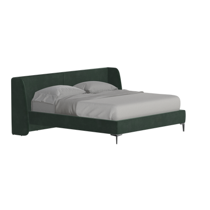 Abbey Upholstered Bed with Structured Headboard and Refined Lines