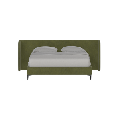 Abbey Upholstered Bed with Structured Headboard and Refined Lines