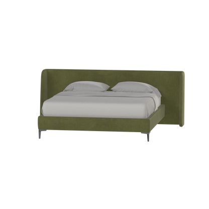 Abbey Upholstered Bed with Structured Headboard and Refined Lines