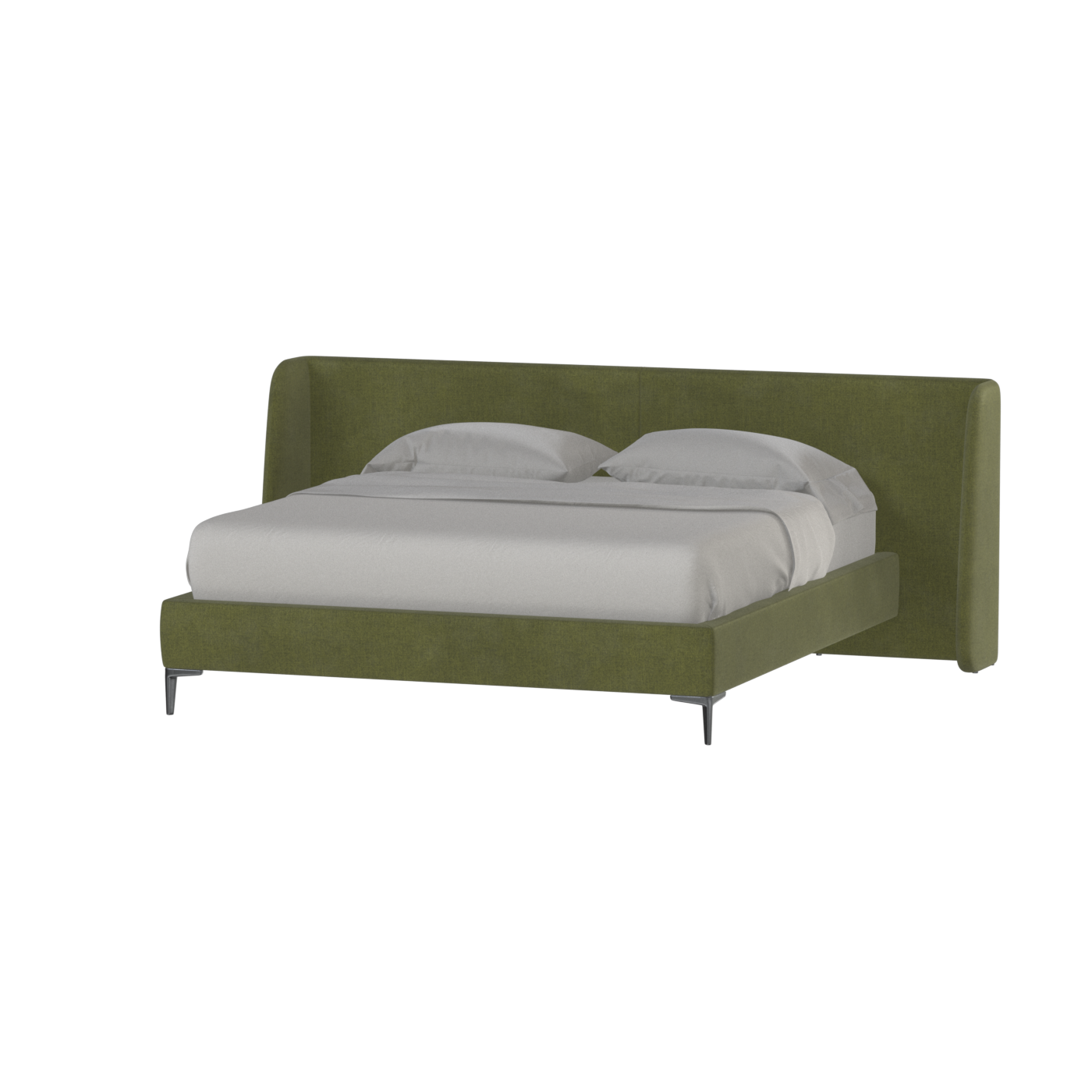 Abbey Upholstered Bed with Structured Headboard and Refined Lines