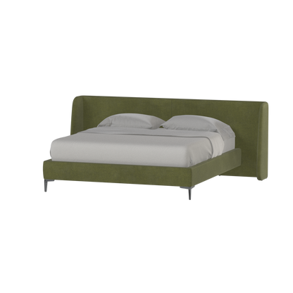 Abbey Upholstered Bed with Structured Headboard and Refined Lines