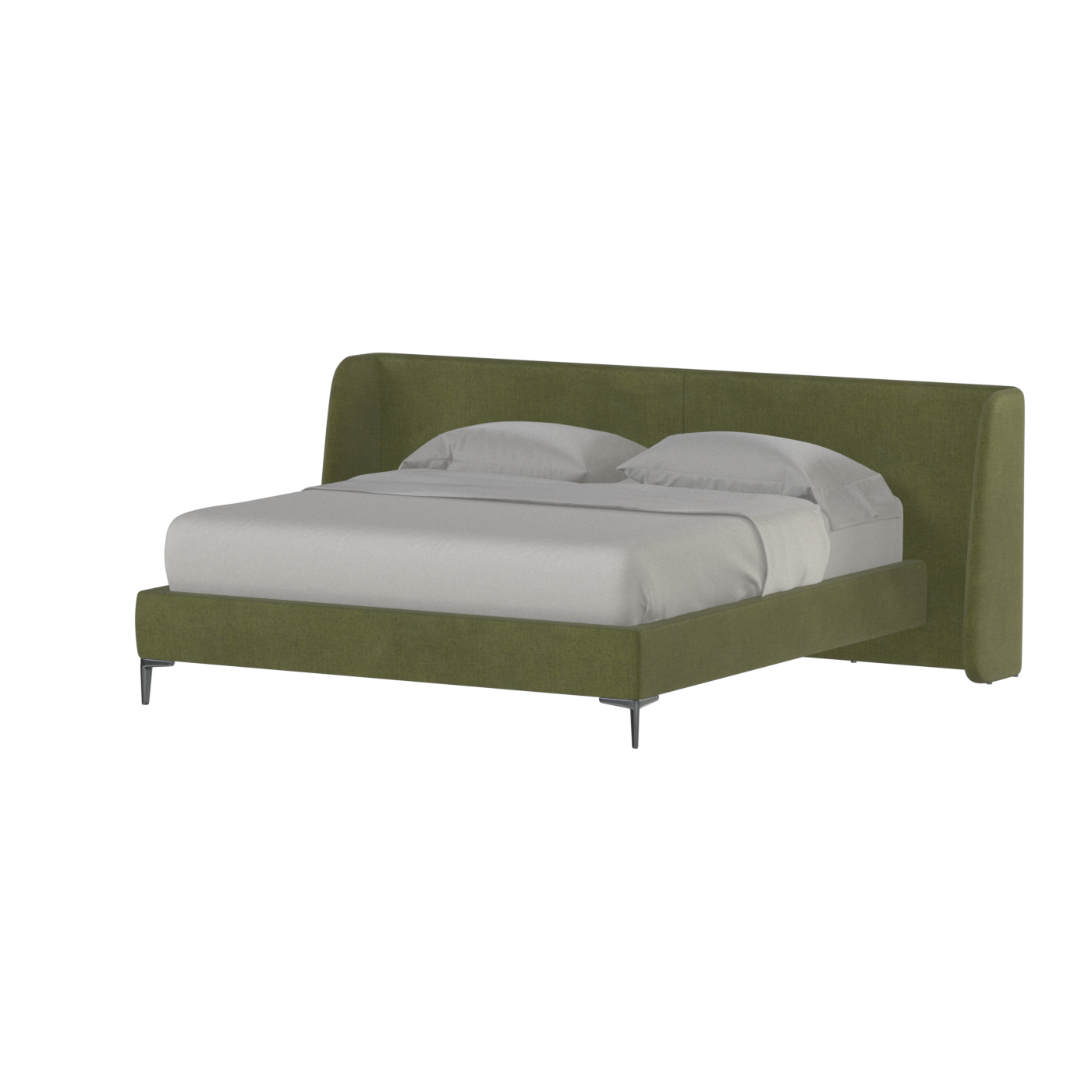 Abbey Upholstered Bed with Structured Headboard and Refined Lines