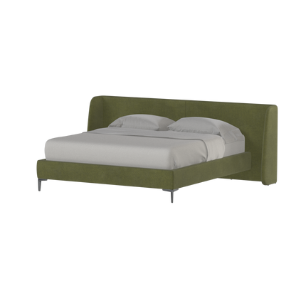 Abbey Upholstered Bed with Structured Headboard and Refined Lines