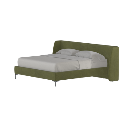 Abbey Upholstered Bed with Structured Headboard and Refined Lines