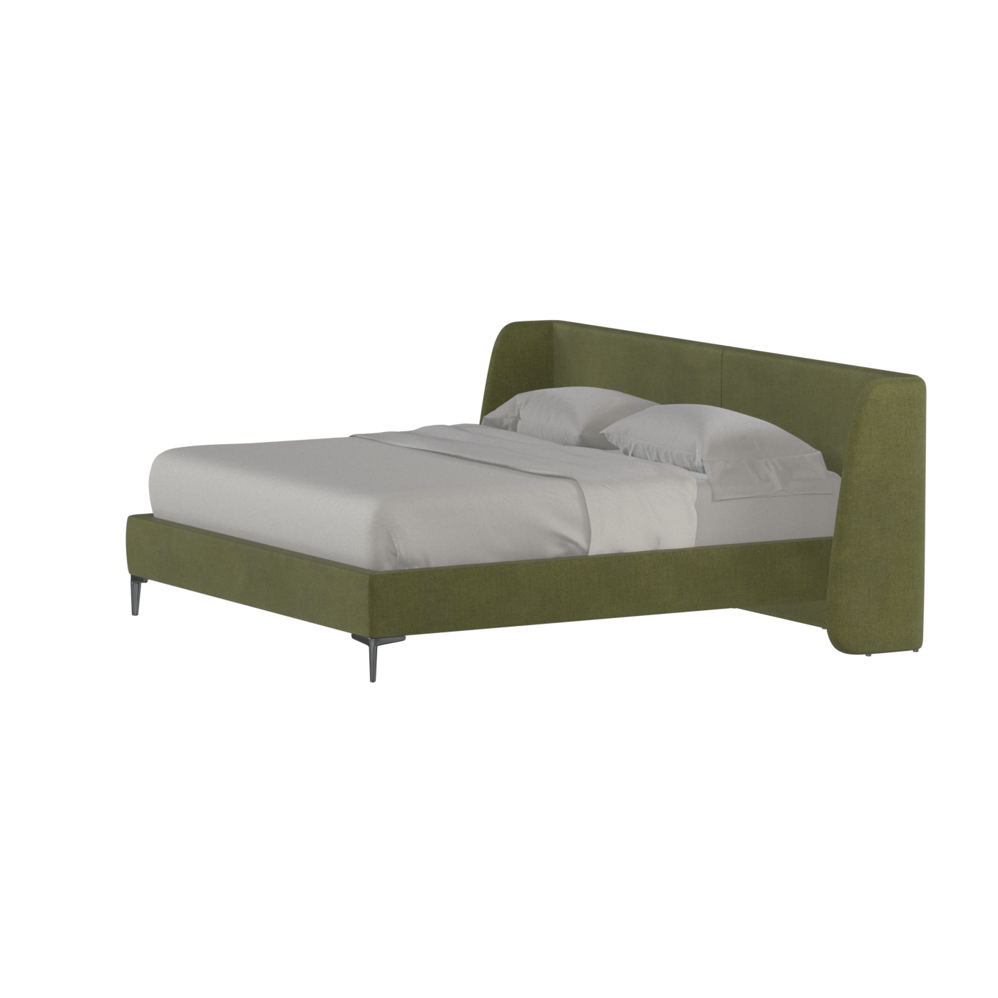 Abbey Upholstered Bed with Structured Headboard and Refined Lines