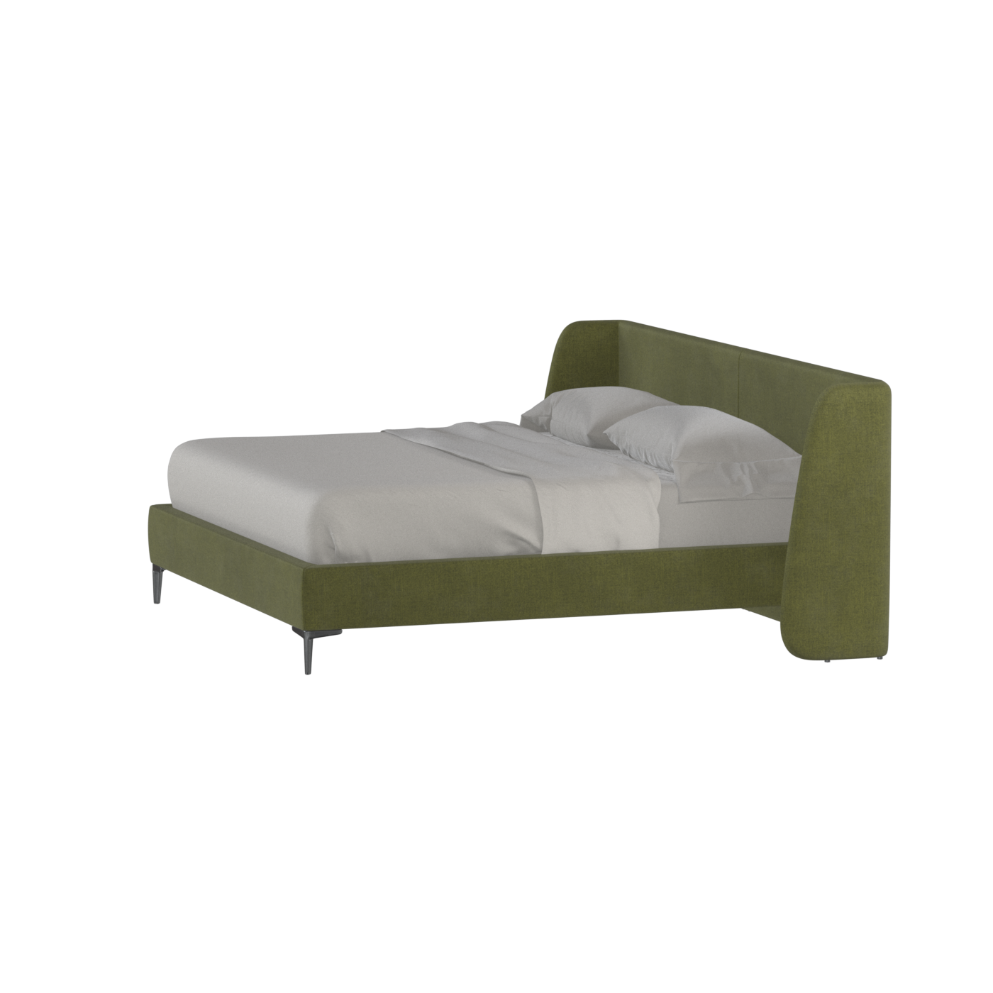 Abbey Upholstered Bed with Structured Headboard and Refined Lines