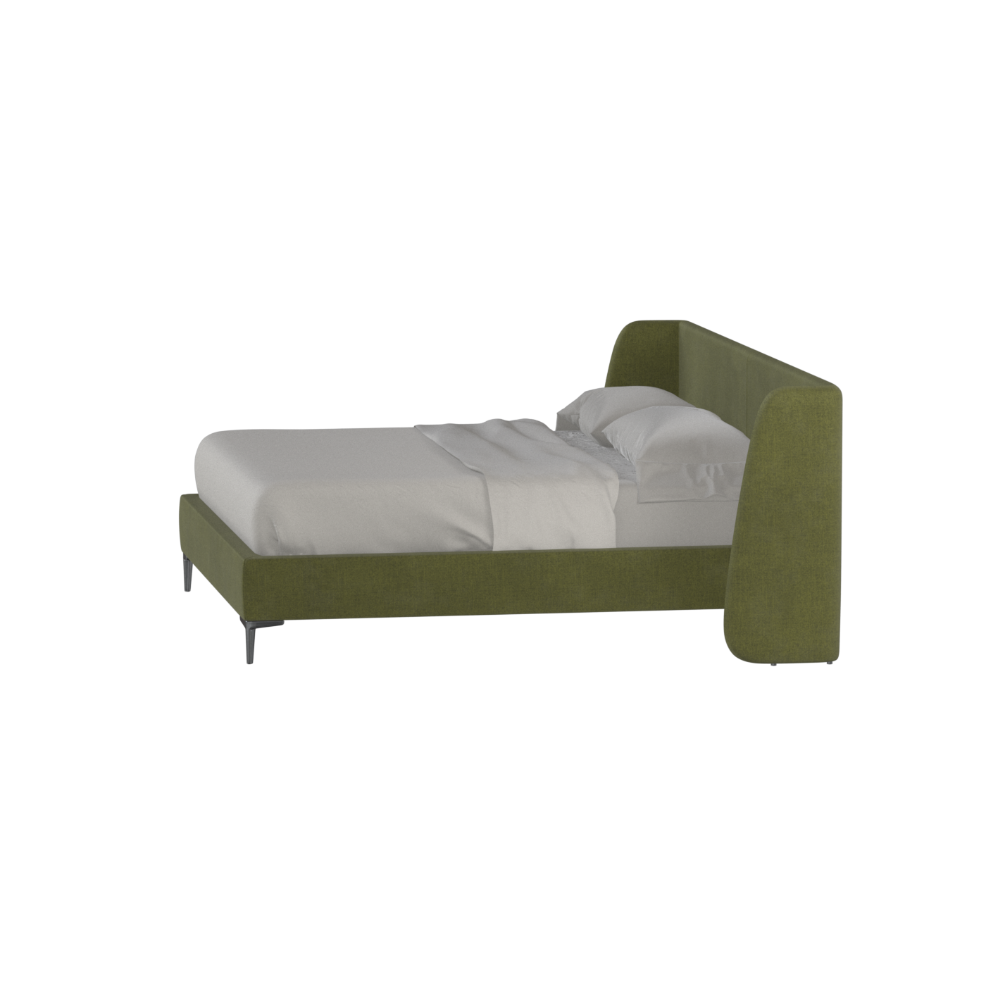Abbey Upholstered Bed with Structured Headboard and Refined Lines