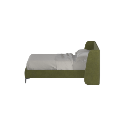 Abbey Upholstered Bed with Structured Headboard and Refined Lines