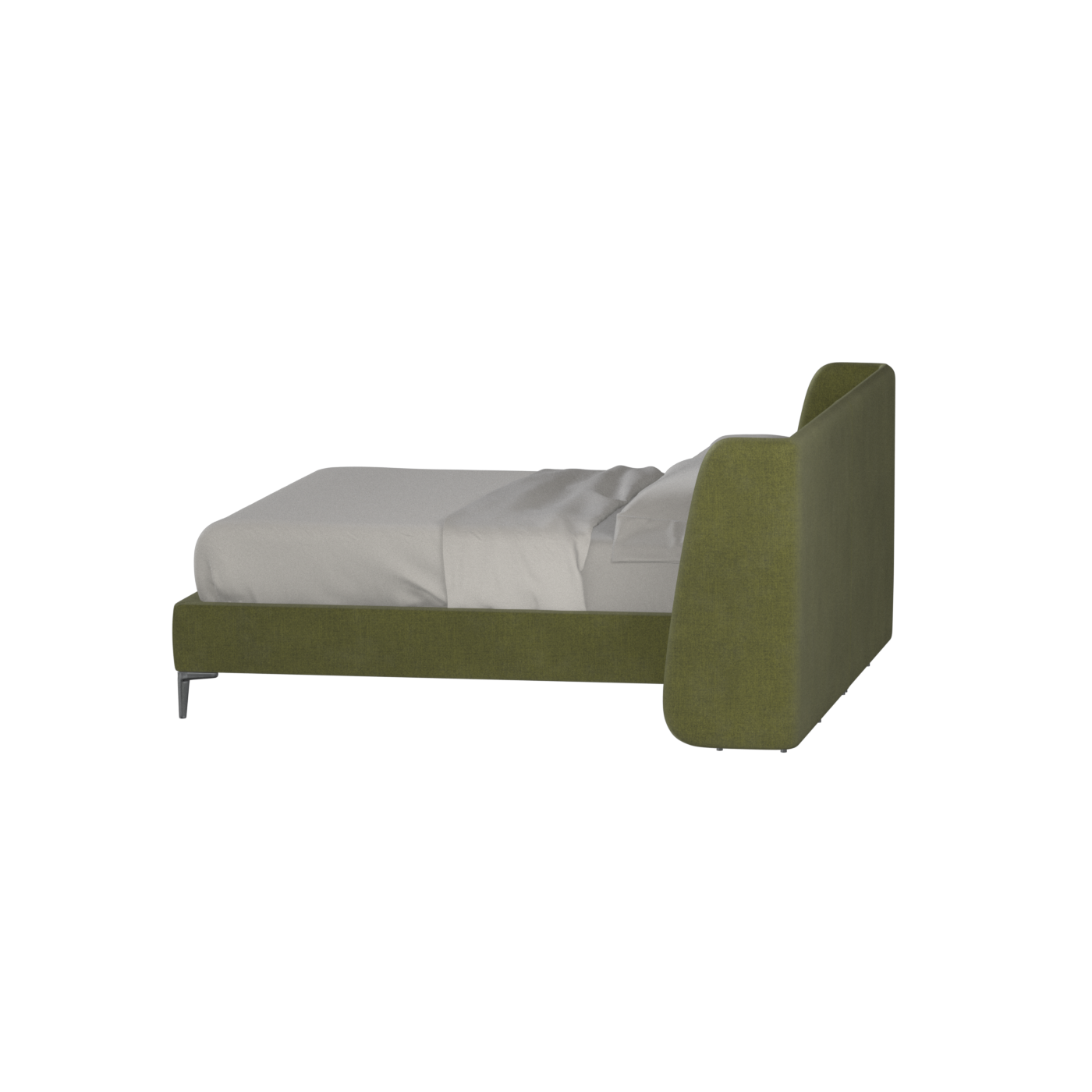 Abbey Upholstered Bed with Structured Headboard and Refined Lines