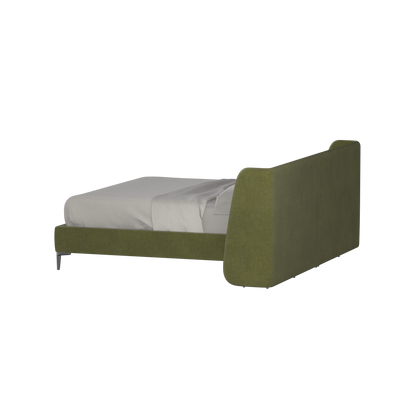 Abbey Upholstered Bed with Structured Headboard and Refined Lines