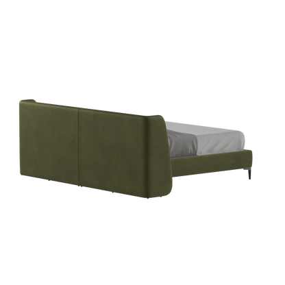 Abbey Upholstered Bed with Structured Headboard and Refined Lines