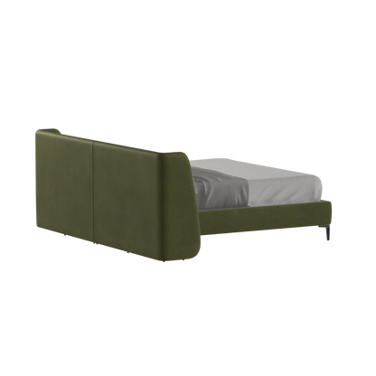 Abbey Upholstered Bed with Structured Headboard and Refined Lines