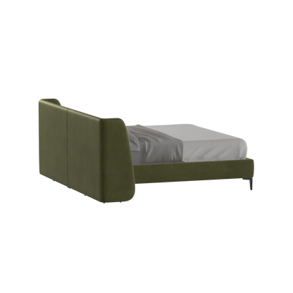 Abbey Upholstered Bed with Structured Headboard and Refined Lines