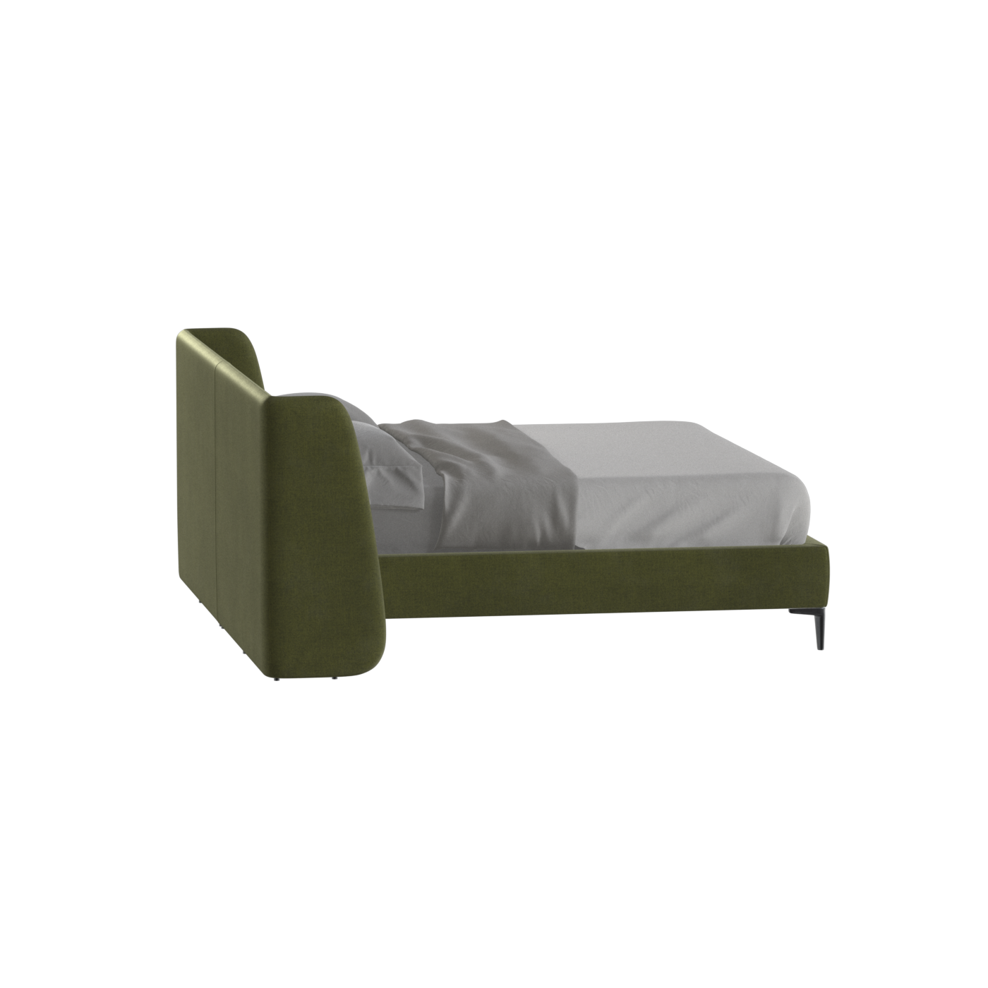 Abbey Upholstered Bed with Structured Headboard and Refined Lines