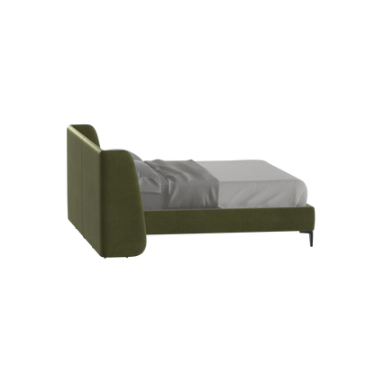 Abbey Upholstered Bed with Structured Headboard and Refined Lines