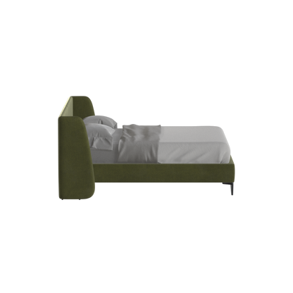 Abbey Upholstered Bed with Structured Headboard and Refined Lines