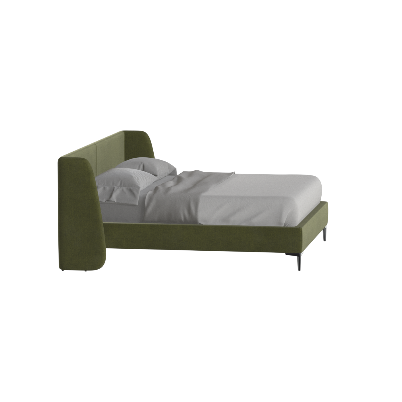 Abbey Upholstered Bed with Structured Headboard and Refined Lines