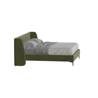 Abbey Upholstered Bed with Structured Headboard and Refined Lines