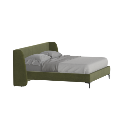 Abbey Upholstered Bed with Structured Headboard and Refined Lines