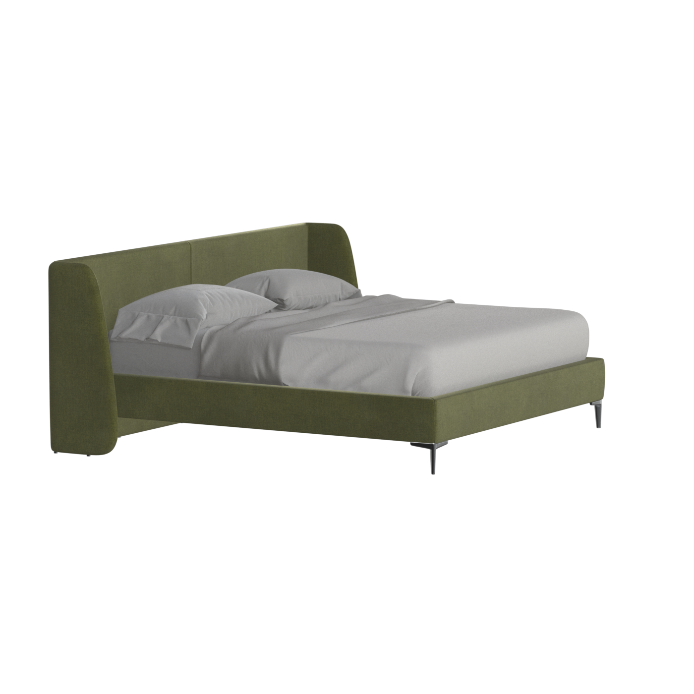 Abbey Upholstered Bed with Structured Headboard and Refined Lines