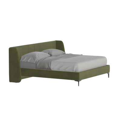 Abbey Upholstered Bed with Structured Headboard and Refined Lines