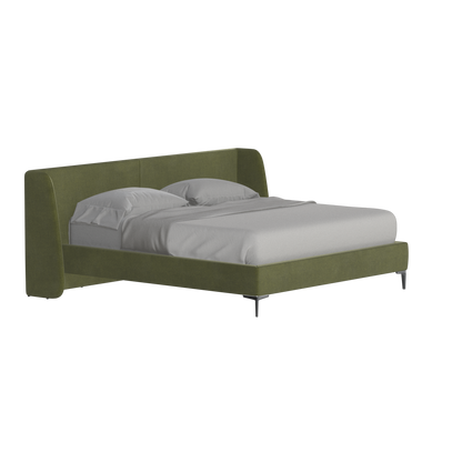 Abbey Upholstered Bed with Structured Headboard and Refined Lines