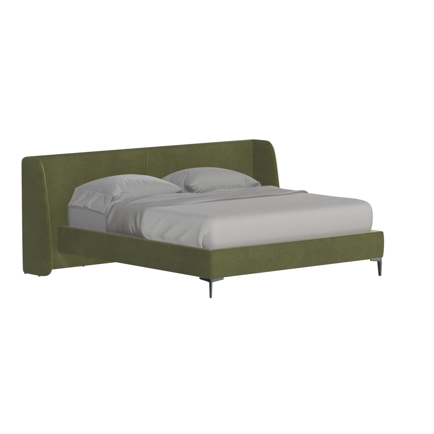 Abbey Upholstered Bed with Structured Headboard and Refined Lines
