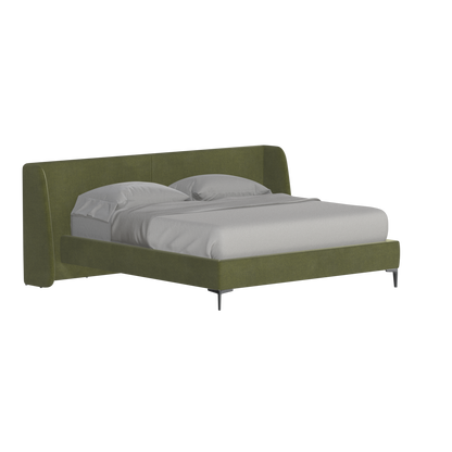 Abbey Upholstered Bed with Structured Headboard and Refined Lines