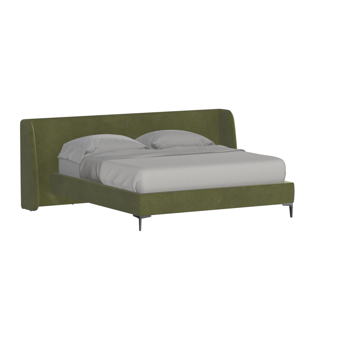 Abbey Upholstered Bed with Structured Headboard and Refined Lines