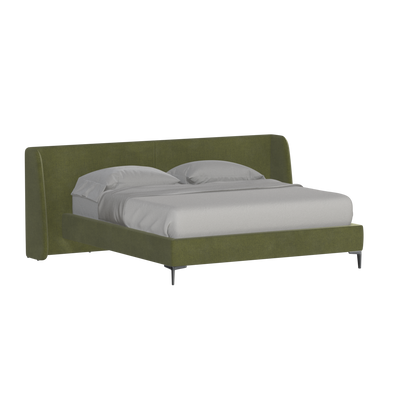Abbey Upholstered Bed with Structured Headboard and Refined Lines